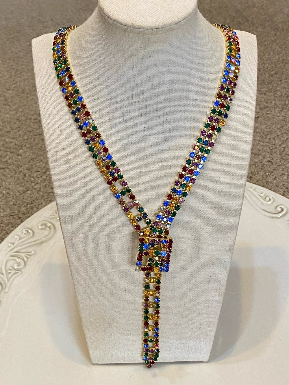 Vintage Multi Color Rhinestone Belt